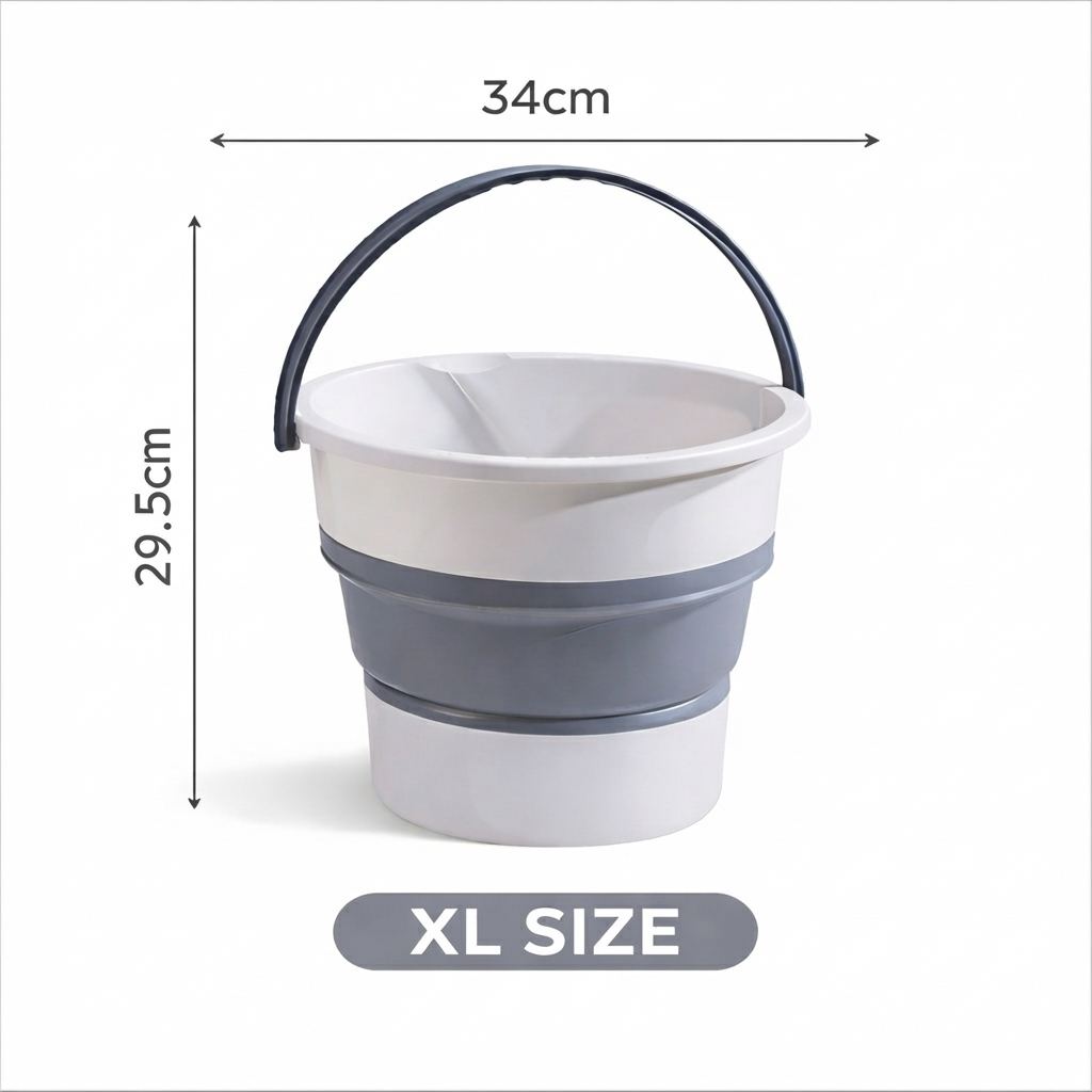 Silicone Collapsible Pail - White - XL