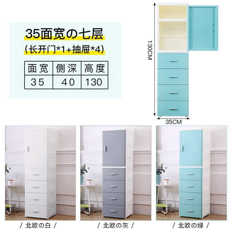 Multifunctional Plastic Storage Box Cabinet 4/5/6 Tiers