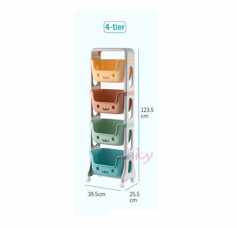 Toy Storage Rack with Wheels