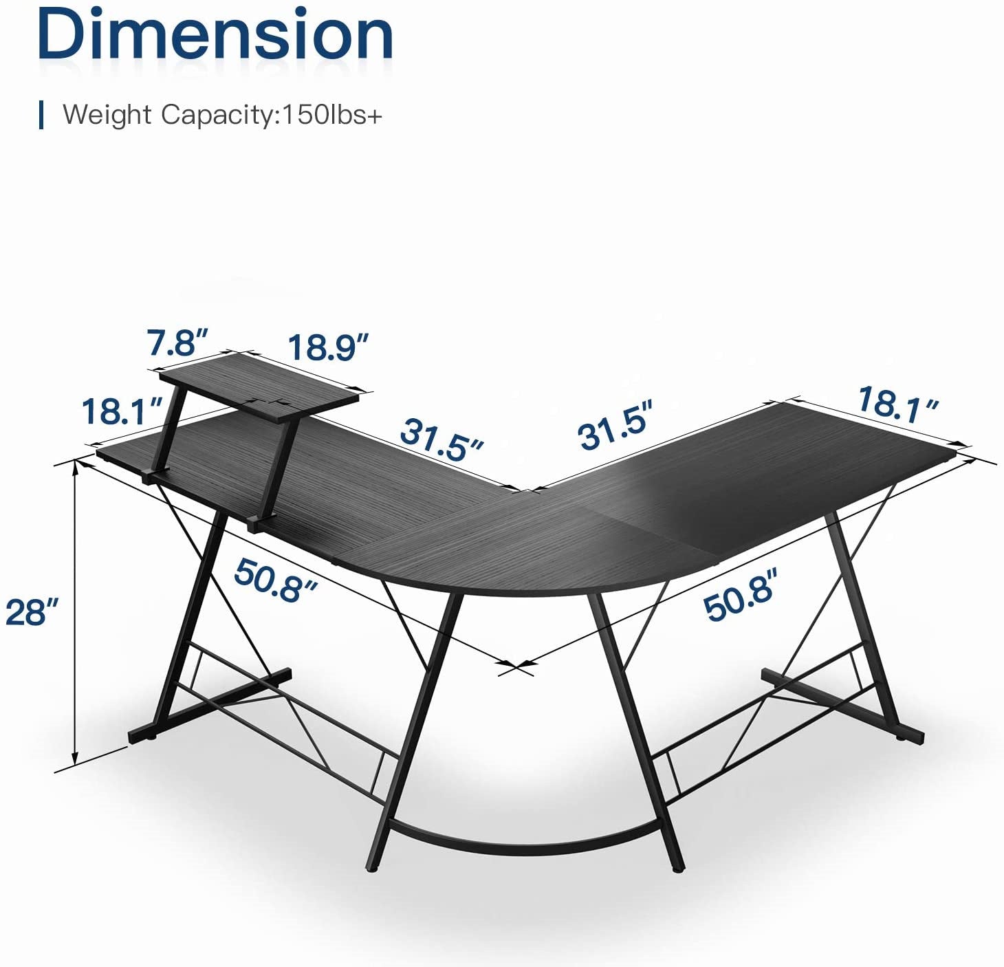 Corner L Shape Computer Study Table