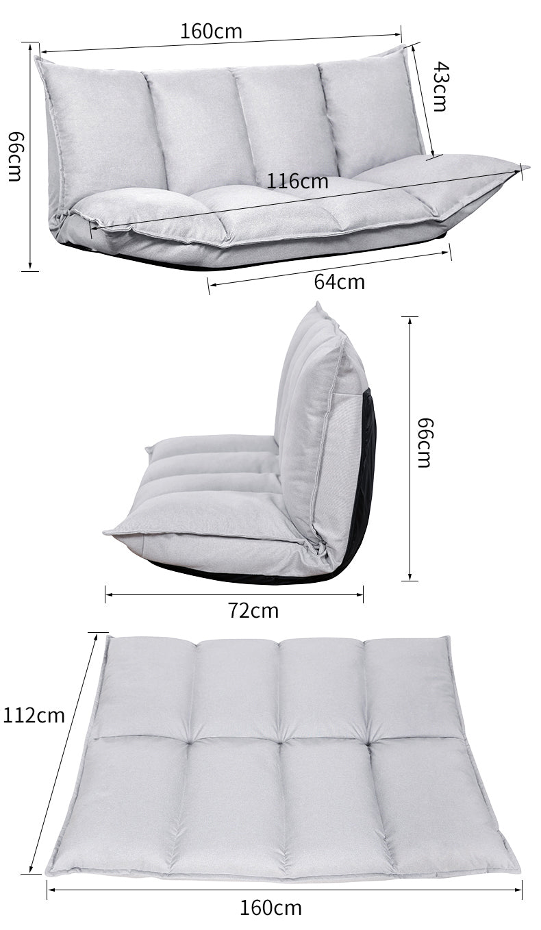 D7 Tatami Foldable Lazy Sofa Bed 160cm (Free 2 Pillows)