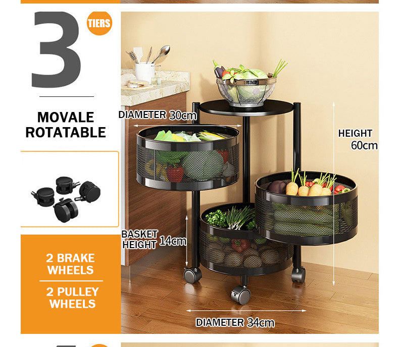 Circular Cylindrical Rack Cylindrical Storage Rack / Trolley