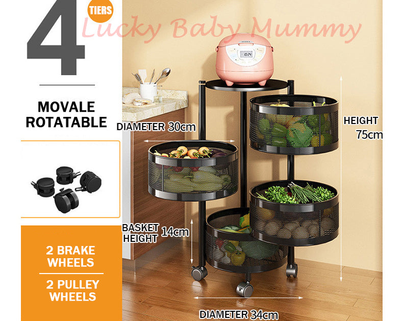 Circular Cylindrical Rack Cylindrical Storage Rack / Trolley