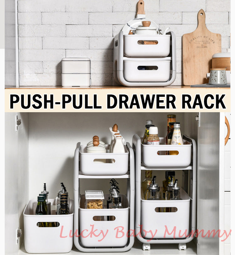 Push Rack Trolley Push-Pull Drawer Trolley Rack / Shelf